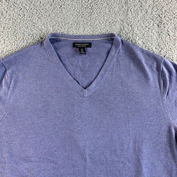 Banana Republic Sweater Mens XL Purple Luxury Blend Silk Cashmere Pullover‎ - Picture 4 of 12